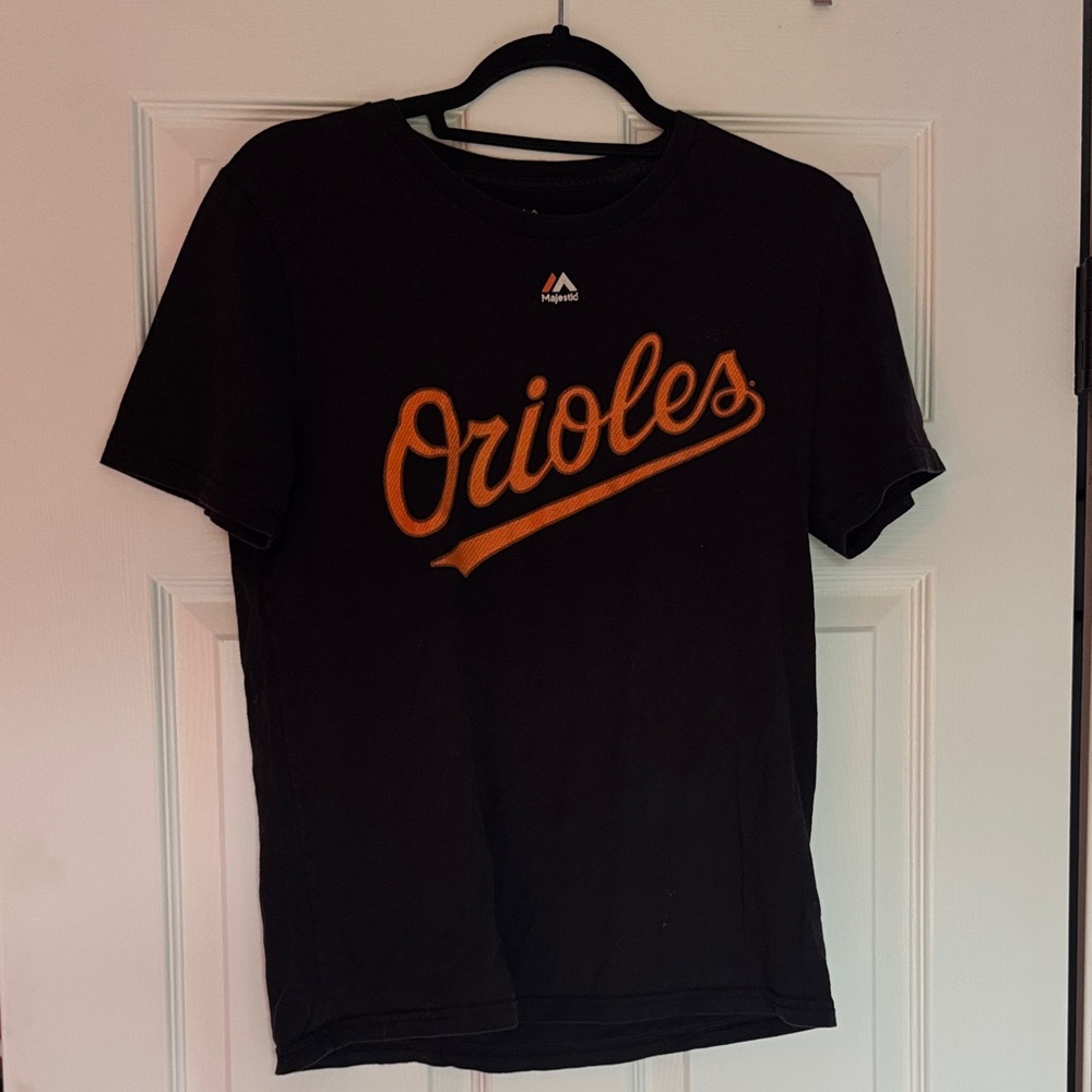 Majestic Orioles Black and Orange Tee